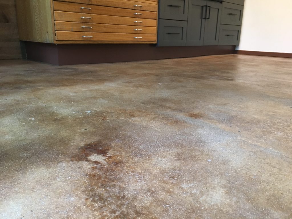 Stained Concrete Floor in She Shed