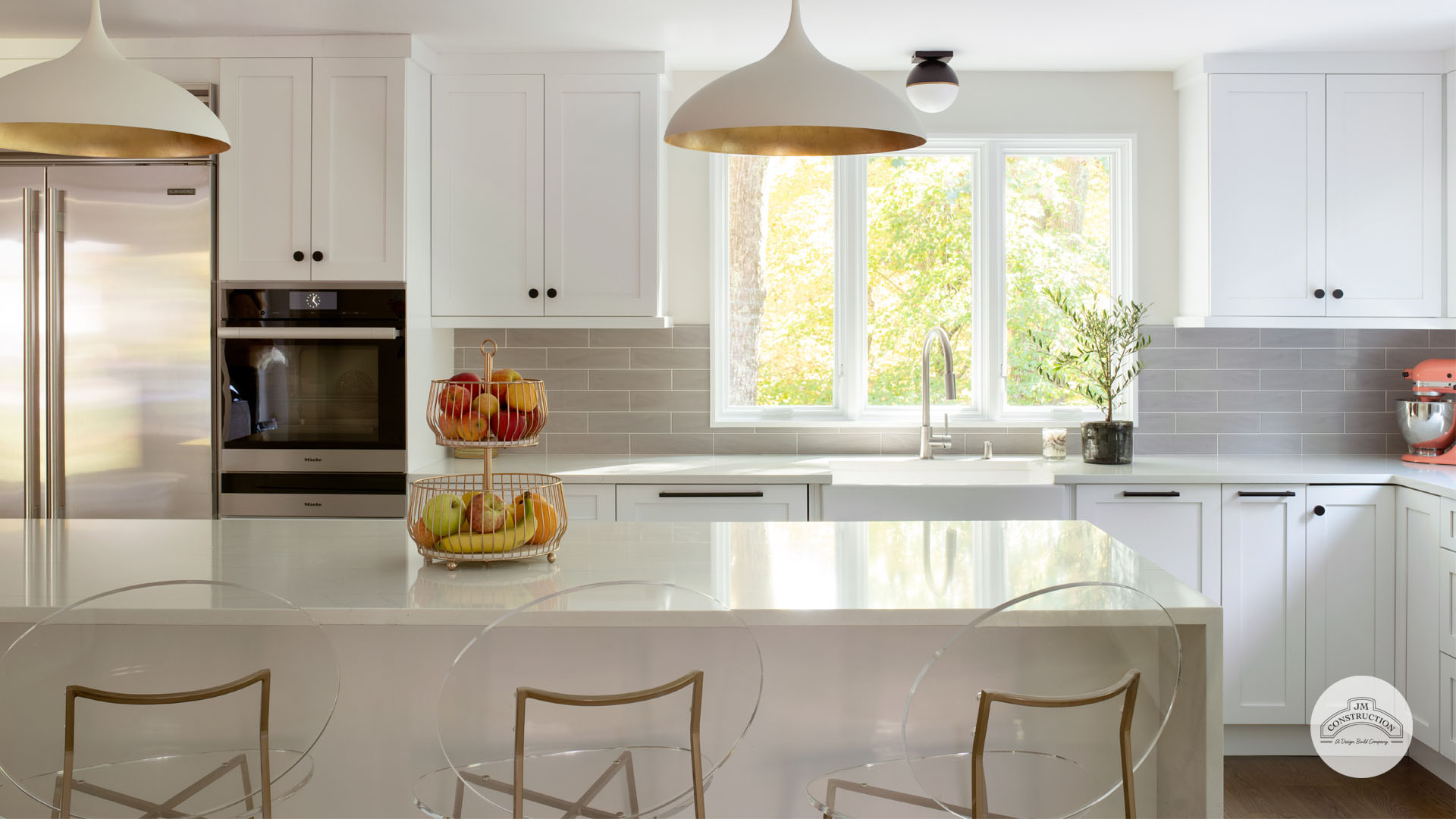 White modern kitchen renovation