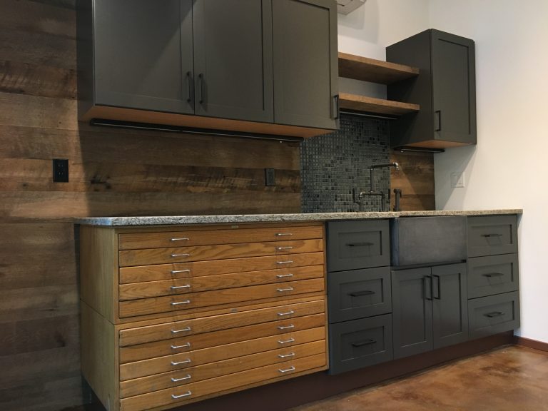 Custom Art studio drawers and counters for Gerst family